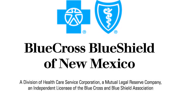 "BlueCross BlueShield of New Mexico" logo with the text "A Division of Health Care Service Corporation, a Mutual Legal Reserve Company, an Independent Licensee of the Blue Cross and Blue Shield Asociation"