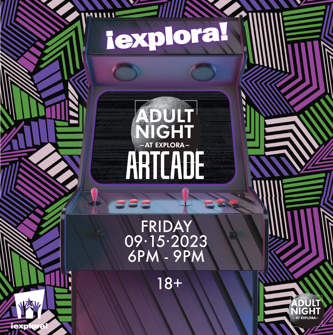 Adult Night flyer featuring a arcade gaming machine